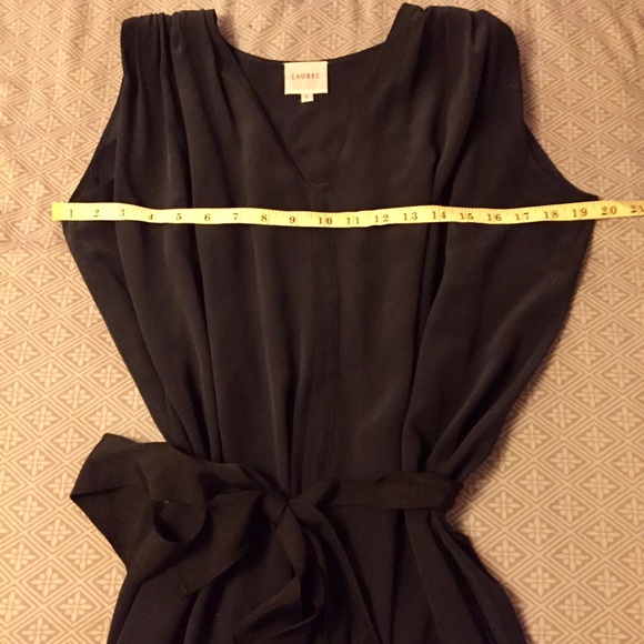 Anthropologie “Laurel” Black Silk Dress w/ Ribbon - Picture 5 of 8